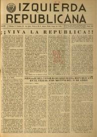 Izquierda Republicana. Año XVII, núm. 100, marzo-abril-mayo de 1956