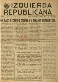 Izquierda Republicana. Año XVIII, núm. 105, marzo-abril de 1957