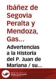 Advertencias a la Historia del P. Juan de Mariana