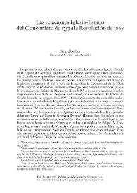 Las relaciones Iglesia-Estado del Concordato de 1753 a la Revolución de 1868