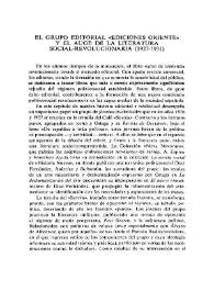 El grupo editorial «Ediciones Oriente» y el auge de la literatura social-revolucionaria (1927-1931) 