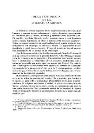 De la cristología de la literatura mística 