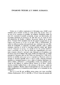 Unamuno escribe a/y sobre Alemania 