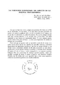 La variación subliminar: un aspecto de la poética trovadoresca