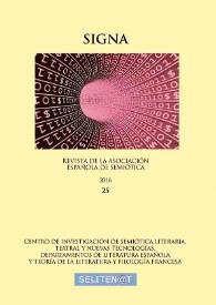 Signa : revista de la Asociación Española de Semiótica. Núm. 25, 2016