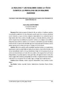 La realidad y los realismos desde la física cuántica: la posibilidad de un realismo cuántico