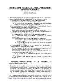 Nacionalidad y ciudadanía: una aproximación histórico-funcional