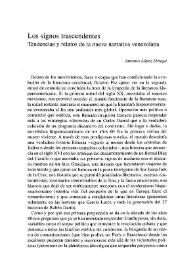 Los signos trascendentes. Tendencias y relatos de la nueva narrativa venezolana