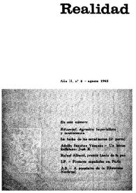 Realidad : revista de cultura y política. Núm. 6, agosto 1965