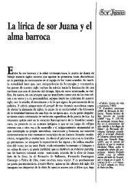 La lírica de sor Juana y el alma barroca