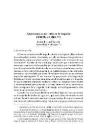 Apariciones espectrales en la tragedia española del siglo XVI