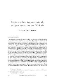 Notas sobre toponimia de origen romano en Bizkaia