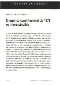 El espíritu constitucional de 1978 es imprescindible