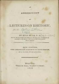 An abridgment of lectures on rhetoric