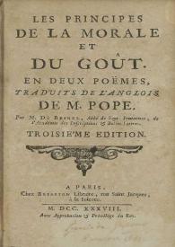 Les principes de la morale et du goût en deux poëmes