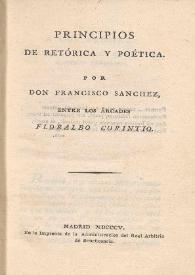 Principios de Retórica y Poética