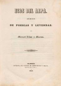 Ecos del arpa. Colección de poesías y leyendas