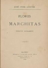 Flores marchitas (Bocetos literarios)