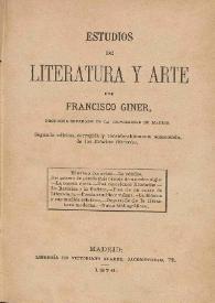 Estudios de literatura y artes