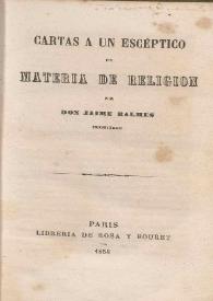 Cartas a un escéptico en materia de religión