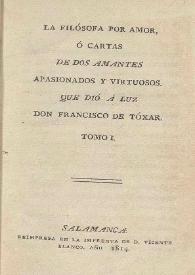 La filósofa por amor ó Cartas de dos amantes apasionados y virtuosos