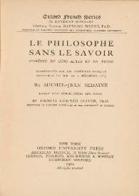 Le philosophe sans le savoir : comédie en cinq actes et en prose