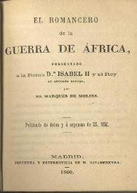 El romancero de la Guerra de África