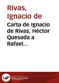 Carta de Ignacio de Rivas y Héctor Quesada a Rafael Altamira. 12 de julio de 1909