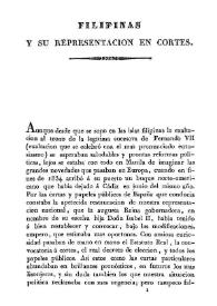 Filipinas y su representación en Cortes