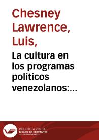 La cultura en los programas políticos venezolanos: Mariano Picón Salas y Rómulo Betancourt (1931-1935)