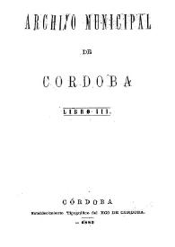 Archivo Municipal de Córdoba (Argentina). Libro 3