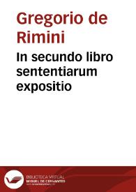 In secundo libro sententiarum expositio