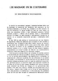 Los Machado en su centenario. De bibliografía machadiana