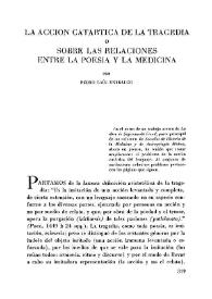 La acción catártica de la tragedia o Sobre las relaciones entre la poesía y la medicina