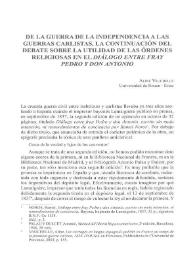 De la Guerra de la Independencia a las Guerras Carlistas, la continuación del debate sobre la utilidad de las órdenes religiosas en el 