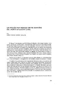 Un procés per homicidi entre sarraïns de l'horta d'Alacant (1315)