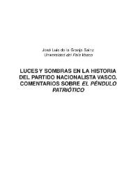 Luces y sombras en la historia del Partido Nacionalista Vasco. Comentarios sobre 