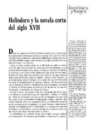 Heliodoro y la novela corta del siglo XVII