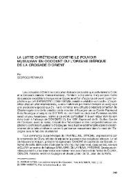 La lutte chrétienne contre le pouvoir musulman en Occident ou l'origine ibérique de la croisade d'Orient
