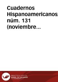 Cuadernos Hispanoamericanos, núm. 131 (noviembre 1960). Sección notas