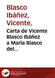 Carta de Vicente Blasco Ibáñez a María Blasco del Cacho. Valencia, 3 de septiembre de 1887