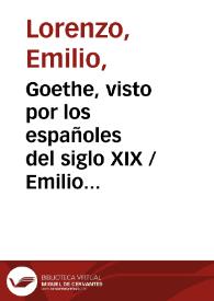 Goethe, visto por los españoles del siglo XIX