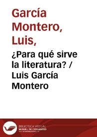 ¿Para qué sirve la literatura?