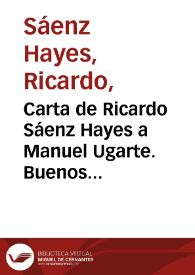 Carta de Ricardo Sáenz Hayes a Manuel Ugarte. Buenos Aires, 5 de junio de 1909