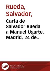 Carta de Salvador Rueda a Manuel Ugarte. Madrid, 24 de diciembre de 1905