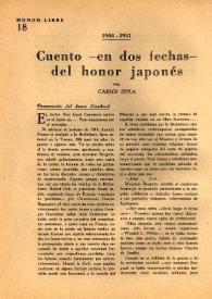 Cuento -en dos fechas- del honor japonés