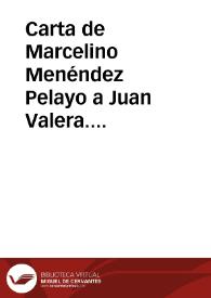 Carta de Marcelino Menéndez Pelayo a Juan Valera. Santander, 23 diciembre 1904