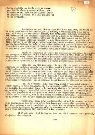 Carta recibida en París el 2 de enero por Trifón Gómez y Antonio Pérez, comisionados del Partido Socialista Obrero Español y fechada en dicha capital el 3 de noviembre