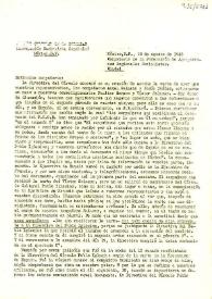 Carta del Círculo Cultural Pablo Iglesias a la Federación de Agrupaciones Regionales Socialistas. México D. F., 15 de agosto de 1945