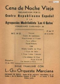 Cena de Noche Vieja organizada por el Centro Republicano Español y la Agrupación Madrileñista 